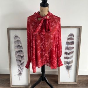 City Chic Red Floral Blouse